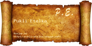 Pukli Etelka névjegykártya